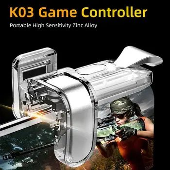 K03 žaidimų valdiklis Nešiojamas didelio jautrumo cinko lydinys Ugnies šaudymo raktas Tikslas Mygtukas Žaidimų paleidiklis iPhone