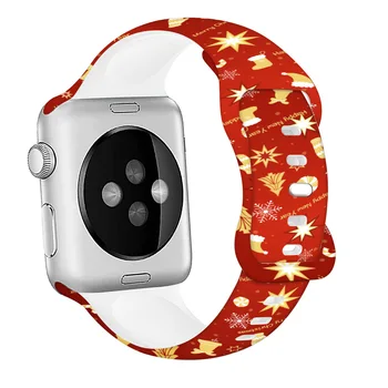 Kalėdinis silikoninis dirželis Apple Watch Band 44mm 40mm 45mm 49mm 41mm 38mm Helovino apyrankė iwatch serija 9 7 se 6 8 ultra 2