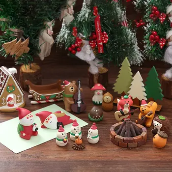 Kalėdinės miniatiūros Sniego dekoracijos Figūrėlės 