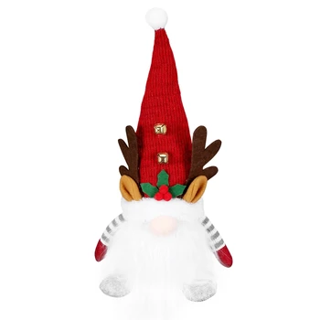 Kalėdinės nykštukų lemputės, rankų darbo apšviestos šiaurietiškos figūrėlės pliušinio elfo žaislų kalėdinių dekoracijų šventė