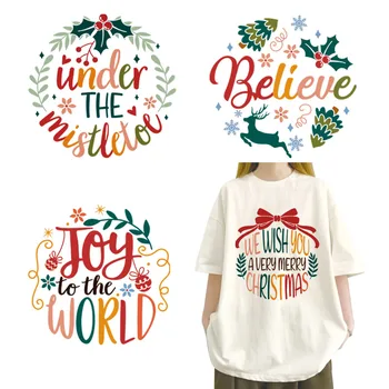 Kalėdų serijos elementai teksto vizualinis dizainas lygintuvas ant perkėlimo drabužiams dtf pervedimai paruošti paspausti Šilumos perdavimo spausdinimas