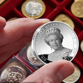 Karalienės Elžbietos II memorialinė moneta Aukštos kokybės medžiaga su Jos Didenybe Karalienės Elžbietos dovanų dėžutė karalienės II jubiliejui