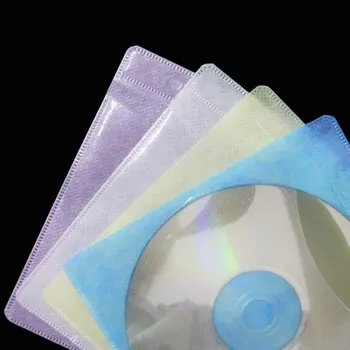 Karšta Nauja 100vnt CD DVD rankovės Plastikinės storos neaustinės dvipusės Nešiojamos Spalvotos DVD diskų aplanko saugojimo krepšio atsitiktinės spalvos