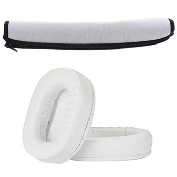 Karštos ausų pagalvėlės Atminties putų ausinių dangtelis skirtas ATH M50X Technica M40X M30X M20 Balta & Protector Headband Cover Cushion