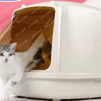Kačių kraiko dėžutė Ypač didelė visiškai uždara kačių kraiko dėžutė Kačių kraiko dėžutė Dezodorantas nuo purslų Pusiau uždaras kačių tualetas