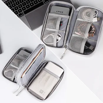 Kelionių organizatoriaus krepšys nešiojamų ausinių skaitmeninis nešiojimo dėklas vandeniui atsparus dvisluoksnis skaitmeninis USB kietojo disko apsaugos kortelės laikiklis