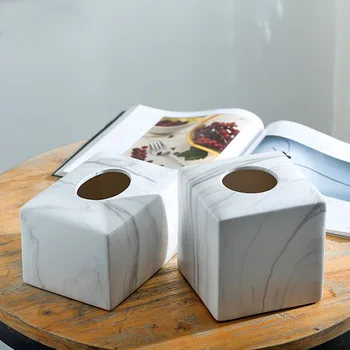 Keramika Marmurinė audinių dėžutė Kūrybiškumas Svetainė Darbastalio audinių dėžutė Papuošalai Europos viešbučių restoranų dekoravimo priedai