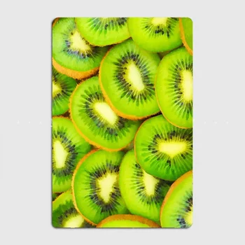 Kivių vaisių moderni estetinė metalinė plokštelė su maisto plakato dekoracija kambariui ar barui