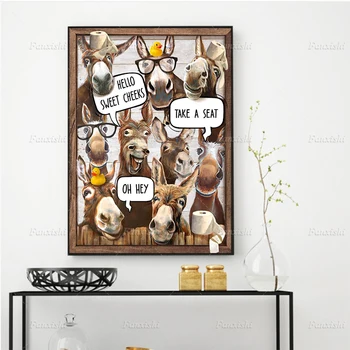Kodėl sveiki, saldūs skruostai Asilas Atsisėskite Juokingas plakatas Gyvūnų sienų meno spauda Drobė Šiaurės šalių tapyba Paveikslėlis Tualetas Vonios kambarysDekoras