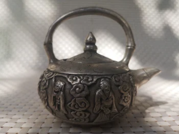 Kolekcija Senasis Tibeto sidabras 8 nemirtingųjų arbatinukas,Aukštos kokybės namų meno dekoravimo amatų puodas