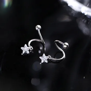 Kubiniai cirkono žvaigždės sraigtiniai auskarai moterims Merginos Pendientes vakarėlis Vestuvės Juvelyrinė dovana eh1346