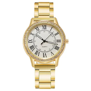 Ladies Diamond-Dyed Šviečiantis retro moteriškas laikrodis Diržas Kvarcinis laikrodis Analoginis laikrodis Moteriški laikrodžiai Dovanos Moterims