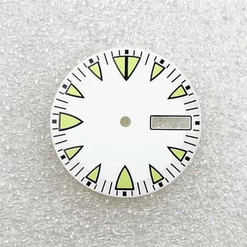 Laikrodžių priedai Laikrodžio ciferblatas 28.5MM Geltona Balta Mėlyna Raudona Ciferblatas Žalia Šviečianti NH35/NH36A judėjimui