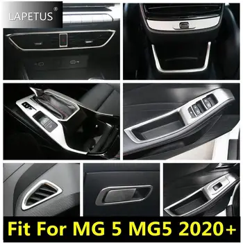 langų pakėlimo mygtukas / pirštinių dėžutė / oro išleidimo anga / pavarų perjungimo vandens puodelio dangtelio apdaila MG 5 MG5 2020 2021 m. sidabriniai automobilių priedai