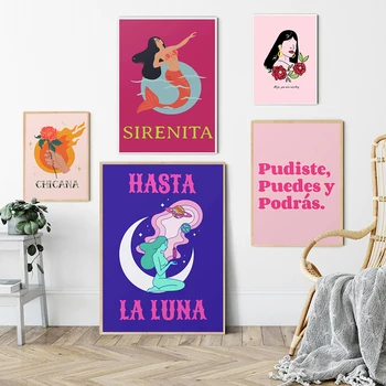 Latinx iliustracija Meno drobės spausdinimas ispanų kalba Minimalistinis plakatas Tapyba Ispanija Sienų meno paveikslas Svetainės namų dekoras