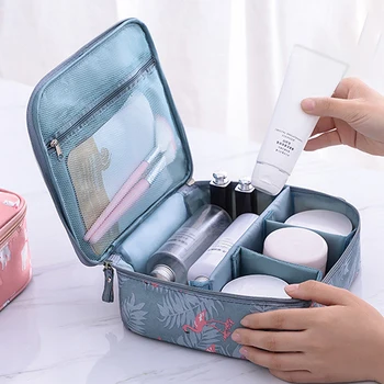 Lauko daugiafunkcis kelioninis kosmetikos krepšys Moterų tualeto reikmenų organizatorius Neperšlampami moteriški nešiojami makiažo dėklai