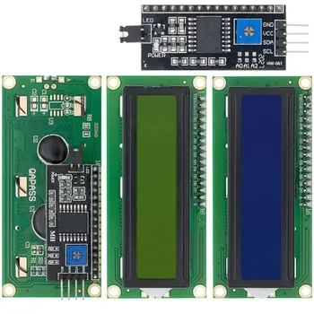 LCD1602 1602 LCD modulis Mėlyna / geltona Žalias ekranas 16x2 simbolių LCD ekranas PCF8574T PCF8574 IIC i2C sąsaja 5V arduino