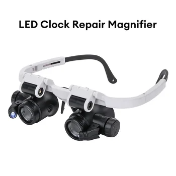 LED galvos juostos akinių didintuvas 8X 15X 23X rankdarbių skaitymo didinamasis stiklas su šviesos didinamuoju lęšiu Veidrodžio lupos taisymo įrankis