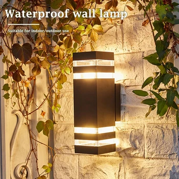 LED sieninis šviestuvas Vidinis lauko vandeniui atsparus sieninis šviestuvas E27 aukštyn žemyn Verandos žibintai namų dekoro koridoriaus sodo šviestuvui