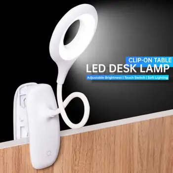 LED stalinė lempa 3 lygiai Ryškumas Reguliuojamas nešiojamas akių apsaugos spaustukas Skaitymo lemputė Naktiniai žibintai