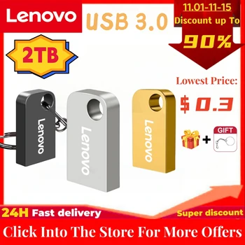 Lenovo USB 3.0 2TB Pen Drive 1TB Type-C High Speed Cle USB Flash Drive 512GB 256gb 128gb vandeniui atsparus atminties kortelės 