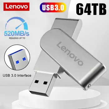 Lenovo USB Flash Drive 64TB OTG Metal USB 3.0 Pen Drive Key usb 2TB 4TB 16TB High Speed Pendrive Mini Flash Drive USB Memoria