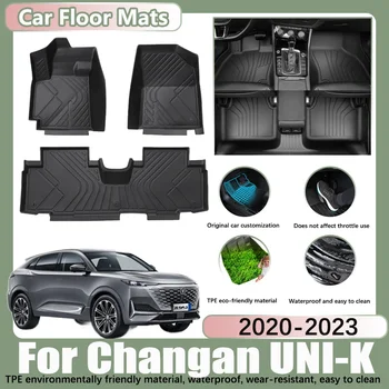LHD automobiliniai grindų kilimėliai Changan UNI-K 2020-2023 2021 2022 dėklo kilimėlis nuo nešvarumų TPE automobilio vandeniui atsparus pėdų padas Individualūs įdėklų priedai