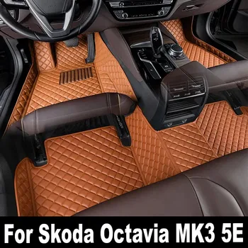 LHD automobilių grindų kilimėliai Skoda Octavia MK3 5E 2023 2022 2021 2020 2019 2018 2017 2016 2015 2014 2013 dalis Automobilių priedai Kilimai