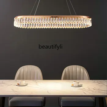 Liepsnos raštas Šviesa Prabangus krištolas Restorano šviestuvas Postmodernaus meno dekoravimas Šiltos minkštos paprastos valgomojo stalinės lempos