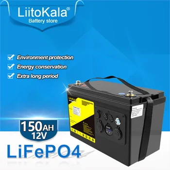 LiitoKala 12V 150Ah LiFePO4 baterija 12.8V Galia RV kemperiams Golfo krepšelis Bekelės bekelės saulės vėjas, QC3.0 C tipo USB išvestis