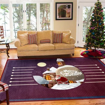 Linksmas kalėdinis kilimas Minkštas flanelis 3D spausdinti kilimėliai Salono kilimėlis Plotas Kilimėliai Neslystantis didelis kiliminis kilimas Svetainės dekoras D-002