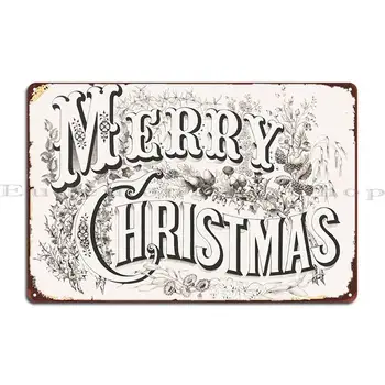 Linksmas kalėdinių metalinių plokštelių plakatas Tinkinkite klasikines garažo baro plokšteles Alavo ženklo plakatas