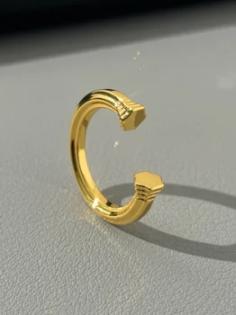 LONDANY žiedas geometrinis metalinis atidarymo žiedas moterims minimalistinė mada personalizuota lengva prabangi niša ins aukštos klasės jausmo žiedas