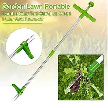 Long Handle Weed Remover Root Remover Tool Outdoor Portable Manual Garden Tool Aliuminio lengvas stand up rankinis piktžolių traukiklis