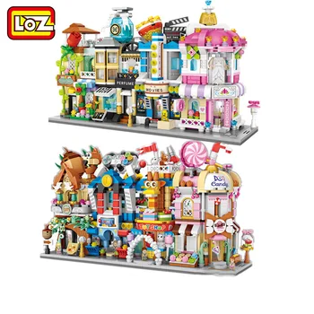LOZ mini kaladėlės Miesto vaizdas Scena Mini gatvės modelis Statybinis blokas Žaislai Žaidimų kambarys Saldainių parduotuvė Žaislų parduotuvė Architektūra Vaikai Pasidaryk pats