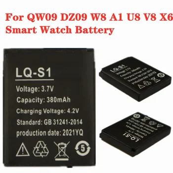 LQ-S1 3.7V 380mAh išmaniojo laikrodžio baterija Patvari ličio įkraunama baterija išmaniajam laikrodžiui QW09 DZ09 W8 A1 U8 V8 X6