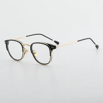 Lydinio vintažiniai kvadratiniai akiniai Rėmeliai Vyrai Moterys Juodas vėžlys Anti Mėlyna šviesa Trumparegystės akiniai Optiniai receptiniai akiniai