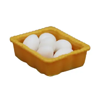 Lėlių namelio virtuvės reikmenys Lėlių namelio dekoras su kiaušinių ir kiaušinių krepšeliu 1:12 Miniatiūriniai kepimo įrankiai