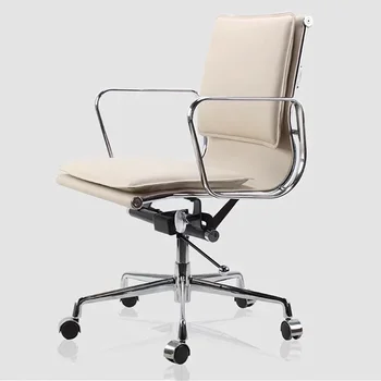 Mada Patogios biuro kėdės Odos dizainas Metaliniai foteliai Biuro kėdės Vykdomasis biuras Sedie Da Ufficio Darbo baldai