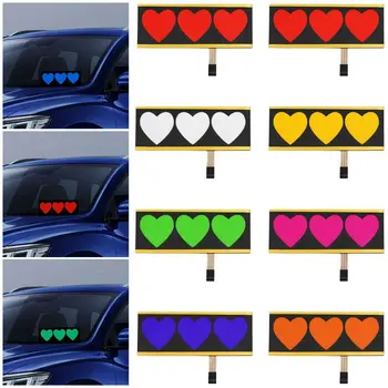 Mada Širdies formos elektromobilio langas Saugos ženklai Automobilio lipdukai Priekinio stiklo lipdukas LED automobilio lipdukas