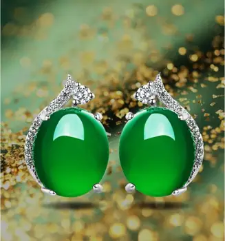 Madingi ir kūrybingi žalio akmens moteriški auskarai, inkrustuoti cirkono asmenybės žavesio aksesuarais Moteriškos papuošalų dovanos