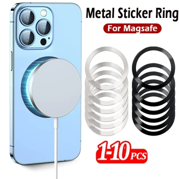 magnetiniai metaliniai plieniniai lipdukų žiedai Magsafe belaidžiam įkrovikliui Magnetas Automobilio mobiliojo telefono laikiklis Geležies lakštas iPhone 13 12
