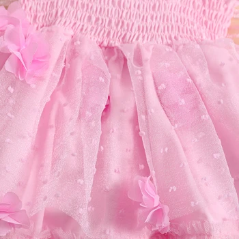 Mažyliai Mergaitės Romper suknelė Gėlė Drugelis Tiulis Sijonas Hem Smėlinukas Princesės vakarėlio vestuviniai drabužiai