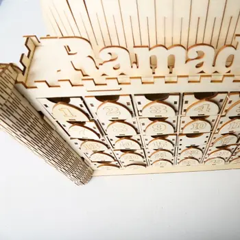 Medinis Eid Mubarak Ramadano advento kalendorius 30 dienų atgalinės atskaitos stalčius Musulmonų dekoras