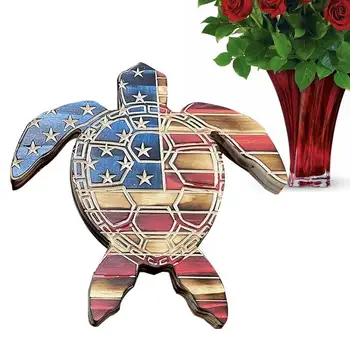 Medinis vėžlys Liepos 4-osios dekoracijos Papuošalai Amerikos vėliavos papuošalai Atminimo diena Dekoras Nepriklausomybės diena Medžio dekoracijos