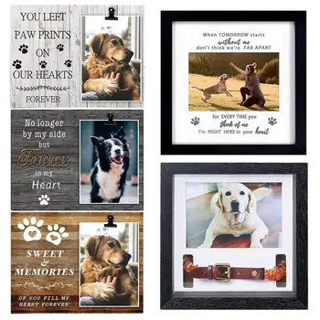 Medinis šuns memorialinis rėmelis Kūrybinis šuns paveikslėlių rėmelis Individualus naminių gyvūnėlių portreto plakatas augintinių mylėtojams Šunų nuotraukų dekoravimo tiekimas