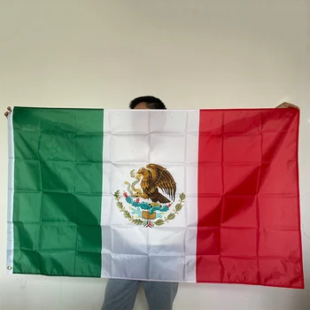 Meksikos nacionalinė vėliava 90x150cm poliesteris Kabantis spausdintas Mex Mx Meksikos nacionalinės vėliavos Meksikos reklamjuostė dekoravimui