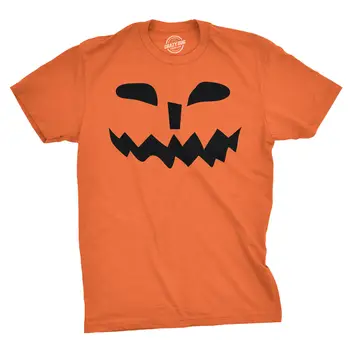 Mens Spikey Teeth Pumpkin Face Funny Fall Halloween Spooky T marškinėliai