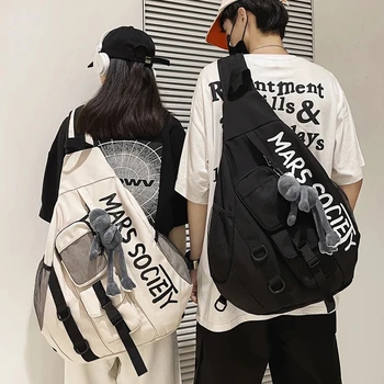 Messenger krepšio mados tendencija Jaunos vidurinės mokyklos koledžo studentų mokyklinis krepšys Moteriškas naujas didelės talpos krepšys per petį