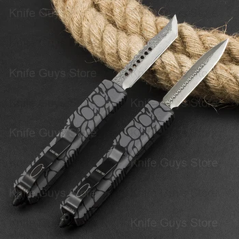 Micro OTF Tech Knife Combat Troo ELMAX serijos Damasko plieno ašmenų aliuminio lydinio 3D rankena lauko kempingo kišeninis peilis